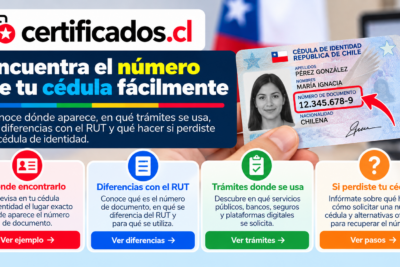 Número de documento de la cédula de identidad chilena, dónde encontrarlo, diferencias con el RUT y trámites en que se utiliza.