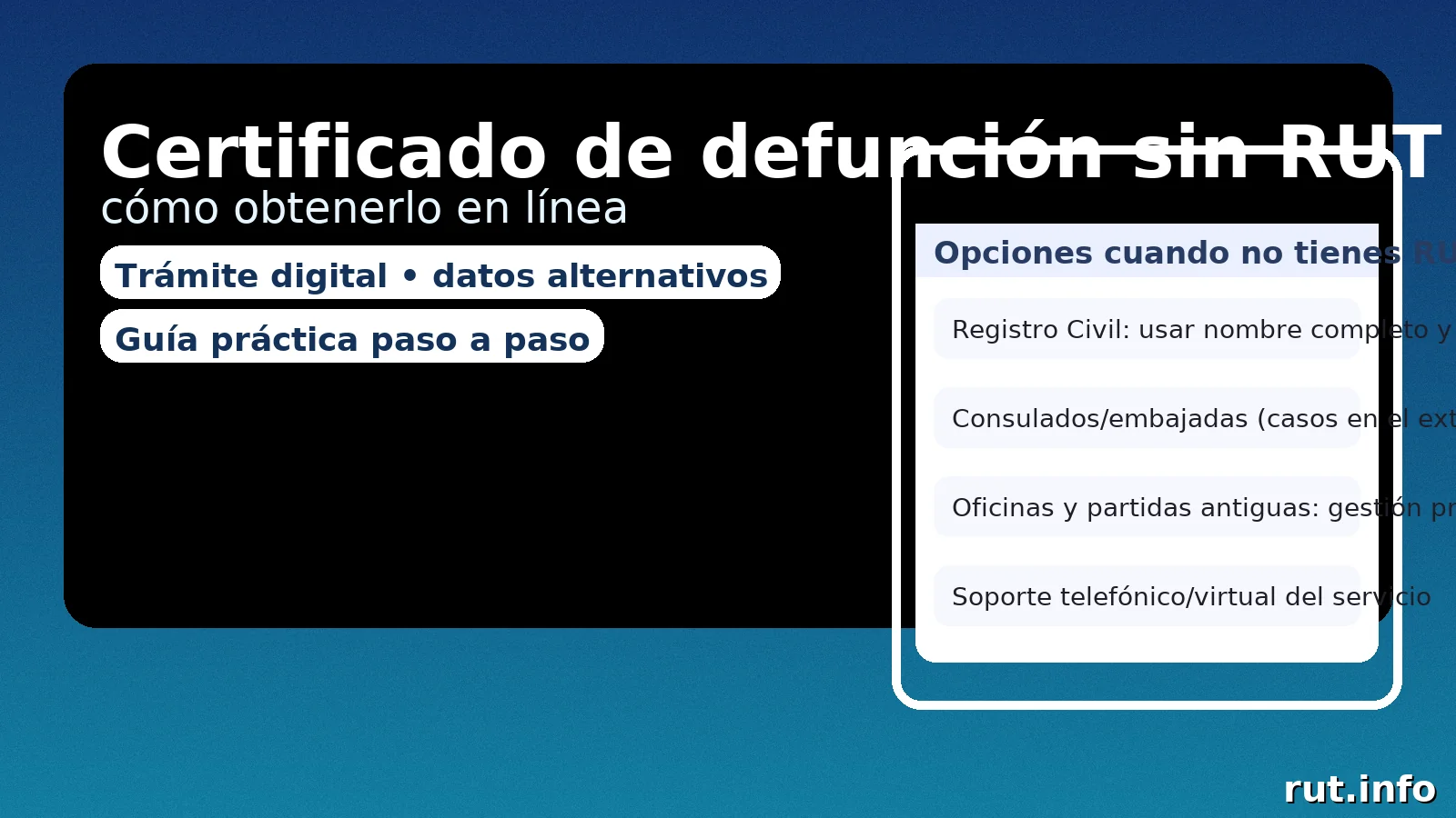 Certificado de defuncion sin RUT: cómo obtenerlo en línea - RUT Chile