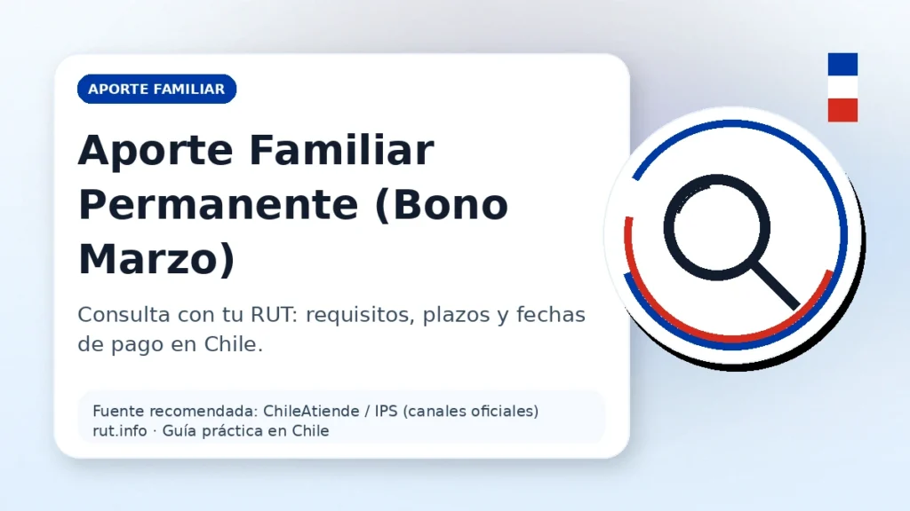 Aporte Familiar Permanente (Bono Marzo) en Chile: consulta con RUT requisitos y fechas de pago