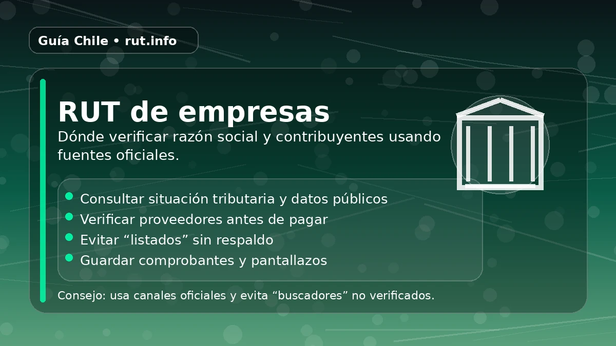 RUT de empresas en Chile: verificar razón social y contribuyentes en fuentes oficiales
