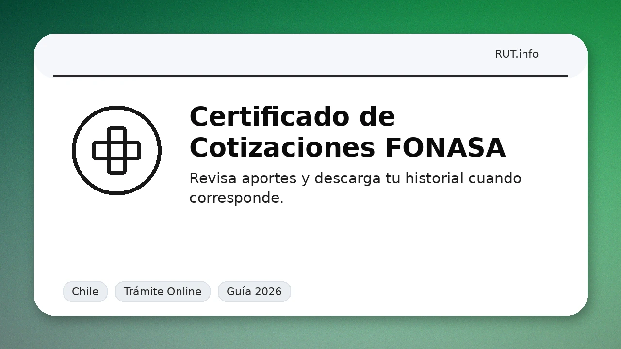 Certificado de cotizaciones FONASA: descarga de historial usando RUT